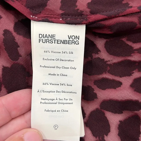 Diane Von Furstenberg Katherine Merlot & Black Velvet Wrap Dress size Medium - Picture 8 of 11
